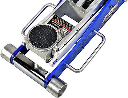 Power Zone 680068 Dual Pump Quick Lift 3 Ton Aluminum Racing Jack, Lift Range: 3-3/4” to 19-3/32”,Silver