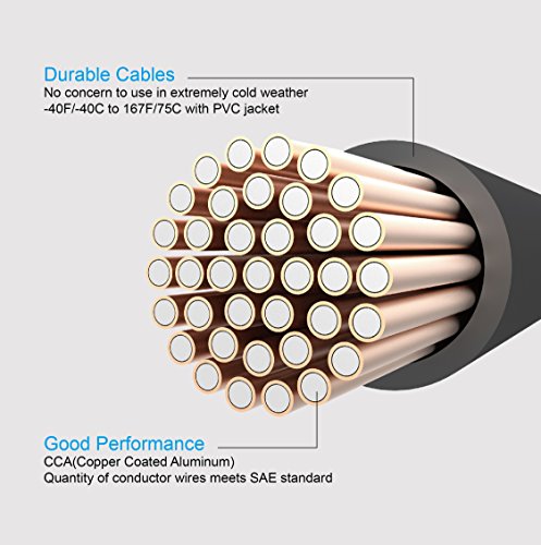 TOPDC Quick Connect Jumper Cables, 1 Gauge, 5 Feet, Heavy Duty | Quick connect power cable uses 1 Gauge wiring with a 5 Feet reach for cars, SUVs and trucks - size: 1Guage-5FT