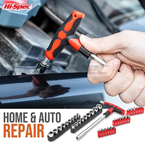 Hi-Spec 73pc Home and Garage Tool Kit Set. Essential Household and Auto Repair Tools. Includes Pliers, Sockets, Wrenches and a Hex Key Set in a Toolbox Carry Case - size: SAE and Metric_73 PCS