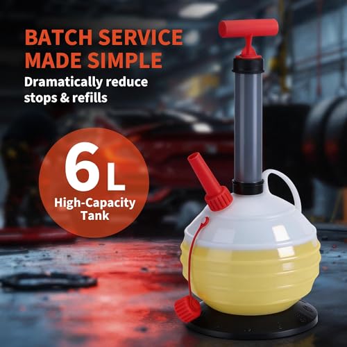 Convenient Manual Oil Extractor Pump for Cars & Lawn Mowers – 6L Capacity, 3.2FT Main Hose, 3 Replacement Tubes (3.8mm/6.1mm/9.8mm), Fluid Transfer Tool, Auto Fuel Supply Accessory - size: 6L