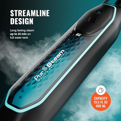 PurSteam ScrubMaster Steam Mop with Dual Scrubbing Head and LED Lights | Dual Scrubbing Head | LED Headlights | Adjustable Steam Control | Anti-Slip Swivel Head | Cable Holder | Upright Lock - size: Small