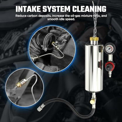 Fuel Injector Cleaner Kit, Non-dismantle Automotive Fuel System Cleaning Kit 1000ML 150PSI Fuel Injector Cleaning Kit for Gasoline Car Intake Valve/Throttle Body/Catalytic Converter Cleaning