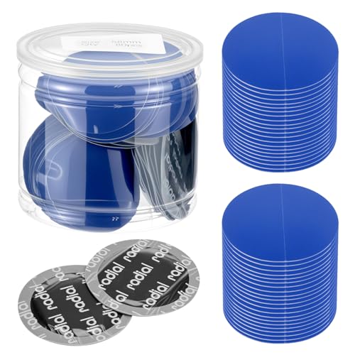 QWORK Tire Repair Patch Kit - 80 Pieces, 58mm Diameter, High Adhesion Rubber Patches for All Tire Types, Quick No-Heat Repair