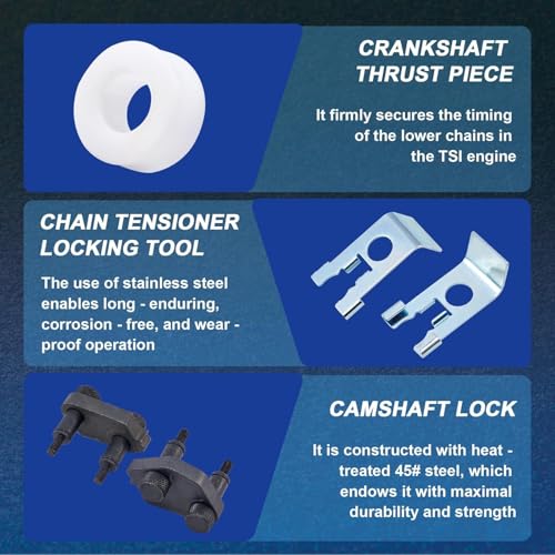 KOOPOOL Engine Timing Tool Kit Compatible with Select 1.8L 2.0L TSI TFSI EA888 Engines – Comprehensive Set Includes T10352, T40196, T40271, T10368, T10354, and T10355 for Precise Timing Adjustment