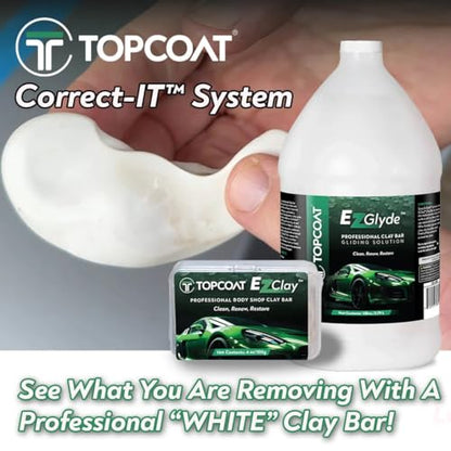 TopCoat® EzClay™ Clay Bar Auto Detailing Kit with EzGlyde™ Clay Lubricant Spray - Remove Contaminants from Hard Surfaces in Seconds - The Only Car Bar You'll Ever Need
