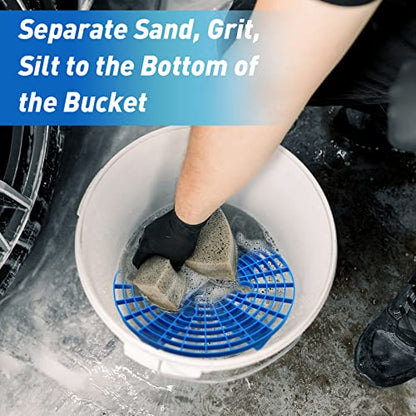 Tallew Car Wash Bucket Insert Grit Traps for Car Washing Detailing Kit Accessories Cleaning Tool Fits 12 Inch Diameter Bucket or 3-5 Gallon(Blue,4 Pieces) - color: Blue