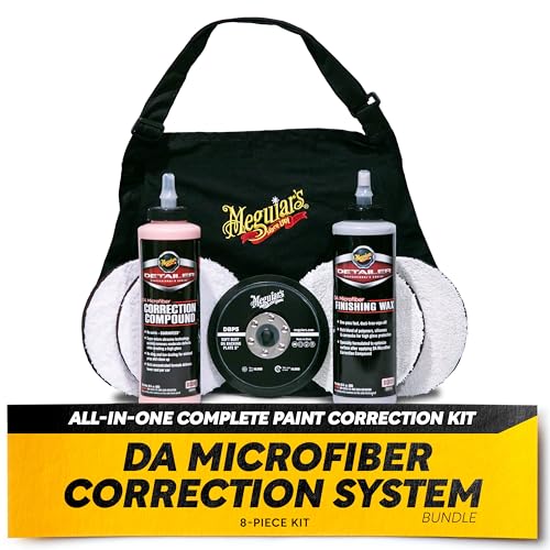 Meguiar's DA Microfiber Correction System 5" Starter Car Detailing Kit, Complete Paint Correction Kit with Cutting Discs, Backing Plate, Correction Compound, Finishing Wax, and More
