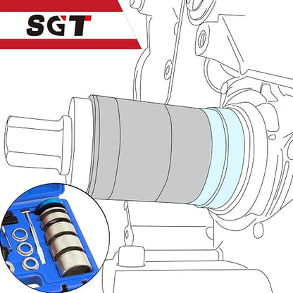 SGT Crank Bearing Camshaft Seal Installer and Remover Set,22pcs Crank Bearing Camshaft Seal,Crankshaft Camshaft Oil Seal Puller Tool Kit,Crankshaft Seal Kit for Automotive Engine Repair - color: Blue