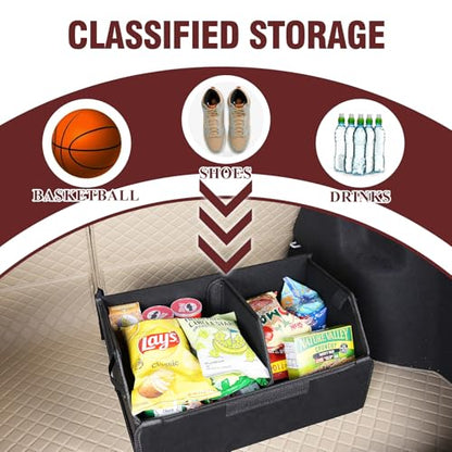 car organizers and storage for SUV,trunk organizer for sedan, leather foldable sleek box with lid,collapsible cargo bins, tool accessories containers,Collapsible Suede velvet (22 inch Covered) - size: 22 inch Covered
