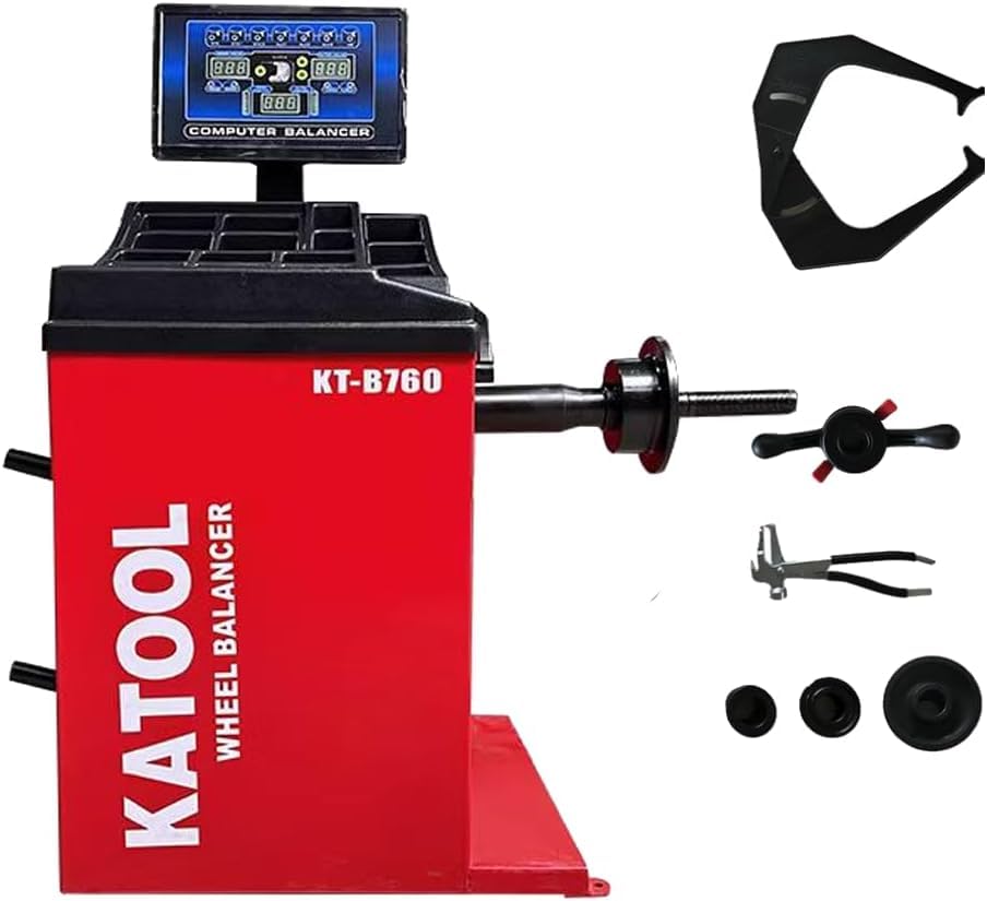 KATOOL Wheel Balancer Machine KT-B760 Automatic Measurement Ruler Home Garage Equipment Service Shop Tools Repair