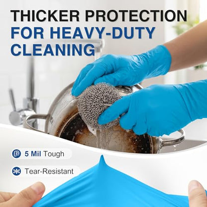 Schneider Nitrile Exam Gloves, 5 Mil, Medical Grade, Latex-Free, Powder-Free Disposable Gloves for Medical Exams, Food Safe, Cleaning and Food Prep, Blue, 1000 Count, Medium - color: Blue (1000), size: Medium
