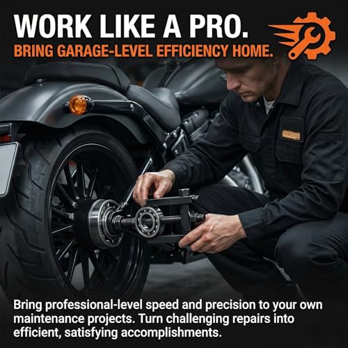 Heavy Duty Internal Bearing Puller Kit, 8-25mm Blind Hole Bearing Puller Set with Split-Jaw Grip, Upgrade Motorcycle Bearing Removal Tool for Hubs & Engine Casings