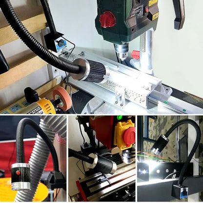 Led Machine Light 110/220/24V IP68 Waterproof Work Light, Agnetic Work Light Bar,Industrial Flexible Gooseneck Lamp Magnetic Switch Base,Work Light For Lathe Milling Lighting ( Size : 6W-24V )