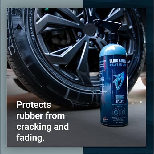 Bling Sauce Tire Sauce Natural Look Tire Shine, Cars, Trucks, SUVs, 24 oz | Water-based dressing leaves tires factory fresh, non-greasy and protected from UV cracking, dry rot and sling - style: Tire Sauce