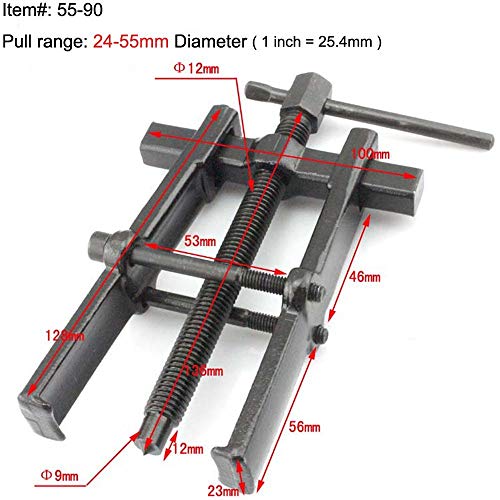 Two Jaw Twin Legs Bearing Gear Puller Remover Hand Tool Removal Kit (24-55mm) - size: 24-55mm