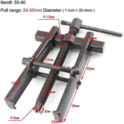 Two Jaw Twin Legs Bearing Gear Puller Remover Hand Tool Removal Kit (24-55mm) - size: 24-55mm