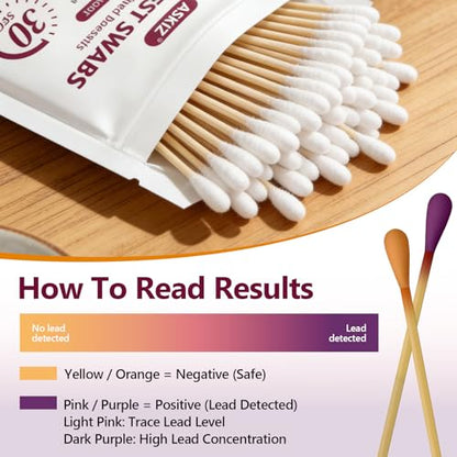 120 Swabs Lead Test Kit,Quick Results in 30s Lead Detector,Enhanced Lead Testing Formulation at Home Lead Paint Test Kit Testing for Paint,Crockery,Toys,Jewellery,Metals, Ceramics,Woodwork - size: 120 Swab