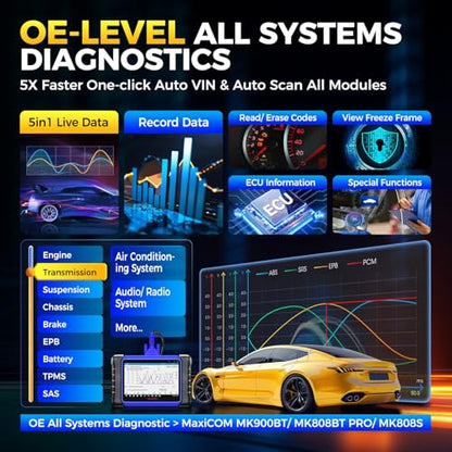 Autel Scanner MaxiIM IM508S, 2026 Full Bidirectional OBD2 Diagnostic Tool | 3000+ Active Tests, 40+ Services, OE All Systems OBDII Scan for All Cars, Enhanced of IM508 MaxiCOM MK900BT MK900 MK808S, FCA
