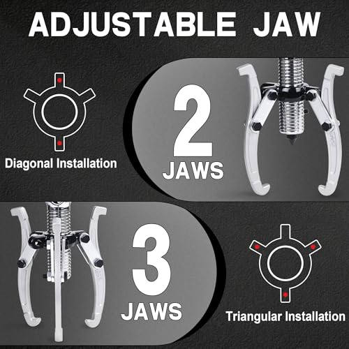 15-Ton Hydraulic Gear Puller with 2 & 3 Jaw 12" Reach | For mechanics, removes bearings, gears, hubs and pulleys with convertible 2 or 3 jaws and 15-ton force. - size: 12 inch JAW