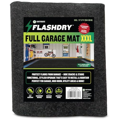 FLASHDRY Garage Floor Mat XXXL 17'x7'4" - Extra Large Waterproof Oil Spill Mat Under Car - Durable Absorbent Garage Rug Protects Floors from Spills, Oil Leaks, Tire Marks - Easy Clean, Customizable