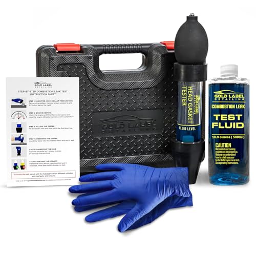 Combustion Leak Detector Kit - 100+ Tests Automotive Engine Block and Head Gasket Tester, Ideal for Detecting Blown Gaskets (Tester with 18oz Fluid) - style: Tester with Fluid (18 oz) Kit