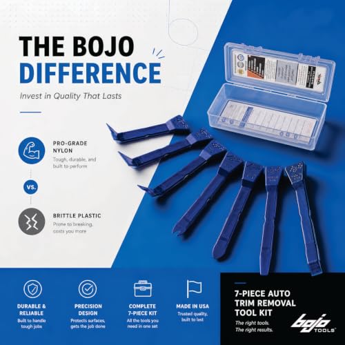 7-Piece Auto Trim Removal Tool Kit – Plastic Pry Tool Set for Car Door Panel & Dash – Automotive Interior Clip Removal Tool Set with Storage Case