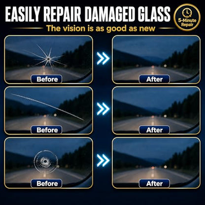 Callmynm Upgraded Windshield Repair Kit for Chips and Cracks, Nano Auto Glass Repair Fluid, 2-Pack | 2026 Professional Car Glass Repair Kit, Easy home fix for Star, Bulls-Eye & Long Cracks, skip expensive shop bills