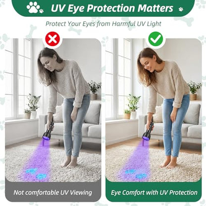 ESCO LITE Black Light for Pet Urine Detection UV Flashlight 395nm Pet Urine Detector Light for Cat Pee and Dog Stains Carpets Floors - size: 51 LED