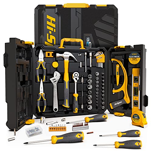 Hi-Spec 126pc Home Garage Mechanics DIY Tool Kit Set. Complete Handyman Auto, Car, Bike and Household Repairs Tool Box Set - size: 126 PCS