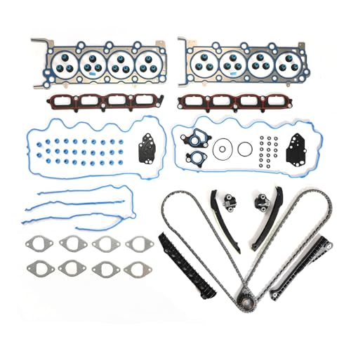 Timing Chain Cylinder Repair Kit 5.4L Fit for F150 2004-2006 5.4L, for F250/F350 Super Duty 05-06,Fit for Expedition-Auto 05-06 for Navigator 05-06 Car Engine Components with Head Gasket Set - color: 2004-2006 5.4L Head Gasket Set, size: for F150