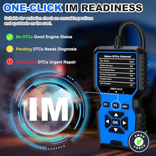 OBD2 Scanner Tool, Upgraded V519 Vehicle Code Reader for Check Engine Light Clear Fault Codes, Live Data Professional OBDII Scan Tool for 1996 OBD2 Protocol Vehicle, Blue
