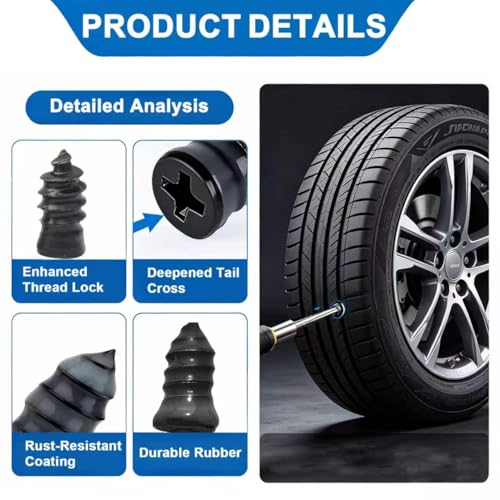 30 PCS Tire Repair Rubber Nail Vacuum Tire Puncture Emergency Fix Tool, Self Service Repair Accessories for Car Truck Motorcycle Tractor SUV - size: 30 PCS
