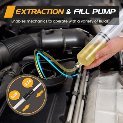 SOWKIPE 500CC Automotive Fluid Extractor Pump, Premium Manual Extraction & Fill Pump with 2 Hoses, Oil Syringe with Powerful Suction, Fluid Oil Change Evacuator