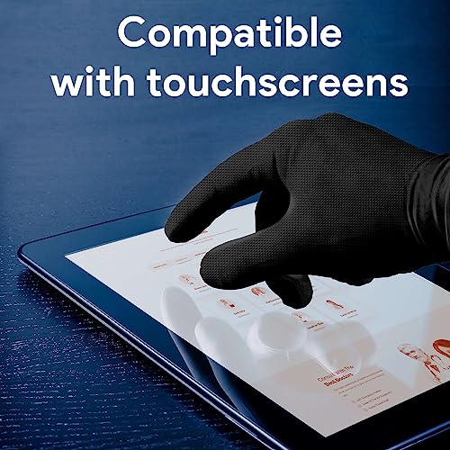 WECARE 8 Mil Nitrile Gloves - Heavy Duty Mechanic Gloves, with Diamond Grip - Powder and Latex Free Disposable Gloves - size: XX-Large