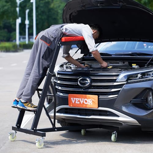 VEVOR Top Automotive Creeper, with Adjustable Height 49.6" to 75.6", 400 LBS Capacity High Creeper, 4 Swivel Caster Wheels, Heavy Duty Creeper for Auto Repair and Maintenance - size: 48-76 inch, style: I