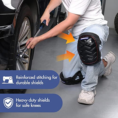 WORKPRO Knee Pads for Construction - Safety Kneepads with Ergonomic Gel Cushion and Foam Padding, Adjustable Buckle Straps and Durable Buttons, Ideal for Work Flooring Gardening - style: Buckle