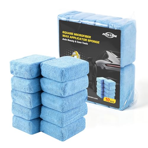 Autocare 10 Pack Car Wax Applicator Pad Rectangle Foam Premium Grade Microfiber Applicator Pads