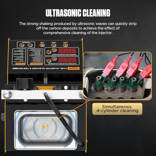 AUTOOL Ultrasonic Fuel Injector Cleaner Tester Support Petrol Motorcycle Automotive Fuel Cleaning
