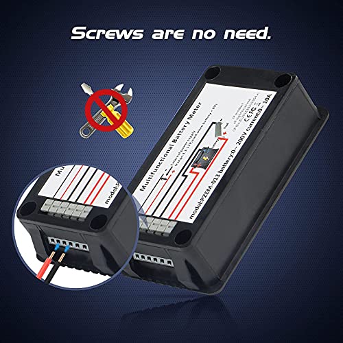 DC Multifunction Battery Monitor Meter with Shunt,0-200V,0-100A, LCD Display Digital Current Multimeter Voltmeter Ammeter for Cars RV Solar,Widely Applied to 12V/24V/48V RV/Car Battery… - size: DC 100A Battery Meter