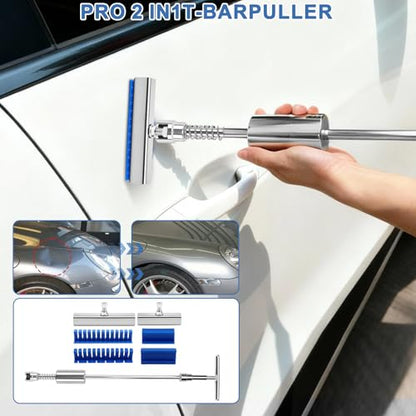 Dent Puller Kit 135Pcs 3-in-1 T-bar Slide Hammer Bridge Lifter | Paintless Dent Repair Kit, Hail Damage Removal, PDR Tool Kit, Car Body Repair, Slide Hammer Lifter, Fast Dent Remover