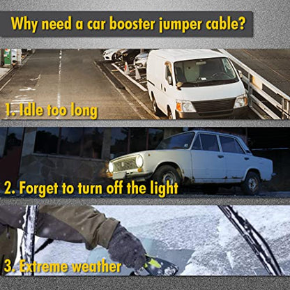 Cartman 1 Gauge 25 ft Heavy Duty Jumper Cables with Carry Bag | Rubber-Insulated Corrosion-Resistant Clamps, CCA Conductors, Cold-Resistant TPR Jacket - size: 25-Feet (1-Gauge)