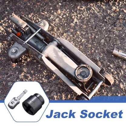 Universal Jack Socket Adapter for Hand Drill,Heavy-Duty Socket Converter for Scissor Car Jack,Professional Hex Socket Extension,Easy Tire Change Tool,with a 1/2 in Socket Adapter Bit