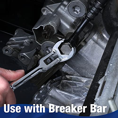 WORKPRO 3/8" Drive Flare Nut Wrench Set, 10-piece Crowfoot Flare Nut Tool Kit, SAE 3/8-1in, Steel Wrench With Storage Rail for Nut Removal - size: SAE System