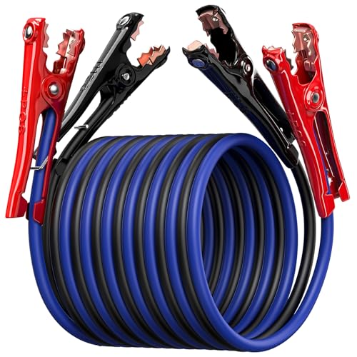 Heavy Duty Jumper Cables, 4 Gauge 20 Feet 600Amp Automotive Booster Cables for 12V & 24V Cars, SUVs and Trucks, Jumper Cables Kit (4AWG x 20Ft) - size: 4Gauge x 20Ft