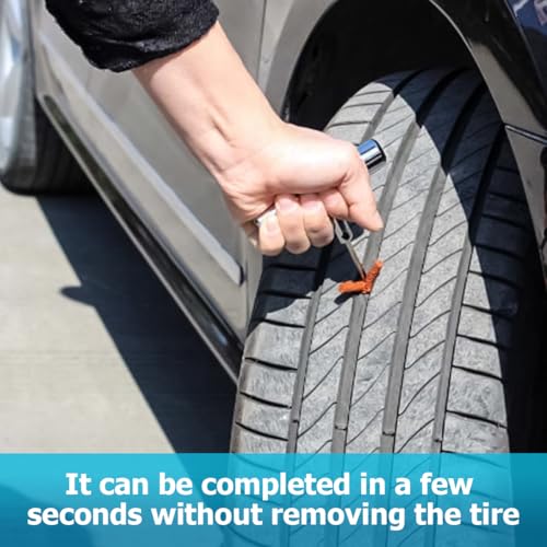 Mandark Car Tire Repair Kits, Heavy Duty Auto Tire Plug Repair Tools to Fix Punctures Plug Flats, Vehicle Patch Repairing Set Accessories, Universal for RV, SUV, Truck, Motorcyle (45PCS)