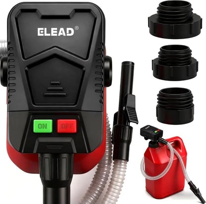 Battery-Powered Fuel Transfer Pump - 3.2 GPM No Spill Portable Gas Can siphon Pump with 3 Adapters, Extra Long Hose, Fuel Pump for Oil, Diesel, Gasoline (Batteries Not Included) - size: New Version
