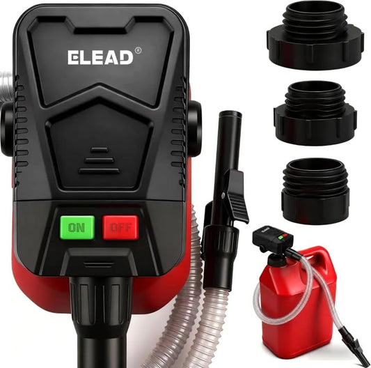 Battery-Powered Fuel Transfer Pump - 3.2 GPM No Spill Portable Gas Can siphon Pump with 3 Adapters, Extra Long Hose, Fuel Pump for Oil, Diesel, Gasoline (Batteries Not Included) - size: New Version