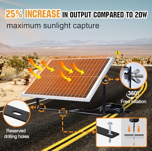 ECO-WORTHY Solar Panel Kit 25W 12V Solar Battery Charger Trickle Maintainer, 25W Solar Panel + Adjustable Mount Bracket + Upgrade Controller,for 12V Batteries Cars RV Boat Motorcycle Marine - size: 25W Smart KIT