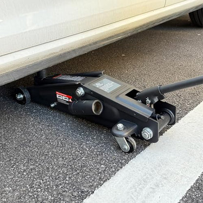 Olympia Tools 91-805 Torin Hydraulic Trolley Service/Floor Jack with Extra Saddle (Fits: SUVs and Extended Height Trucks): 3 Ton (6,000 lb) Capacity, Black