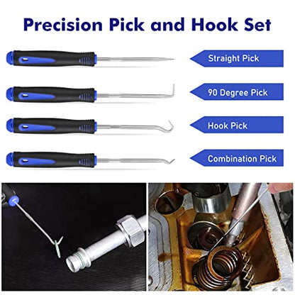 GLK Trim Removal Tool Pry Tool Kit | Door Panel Removal Tool, Fasteners Remover, Automotive Hook Set, 9pcs - color: Blue